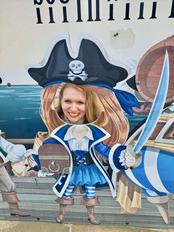 Cath at pirate billboard